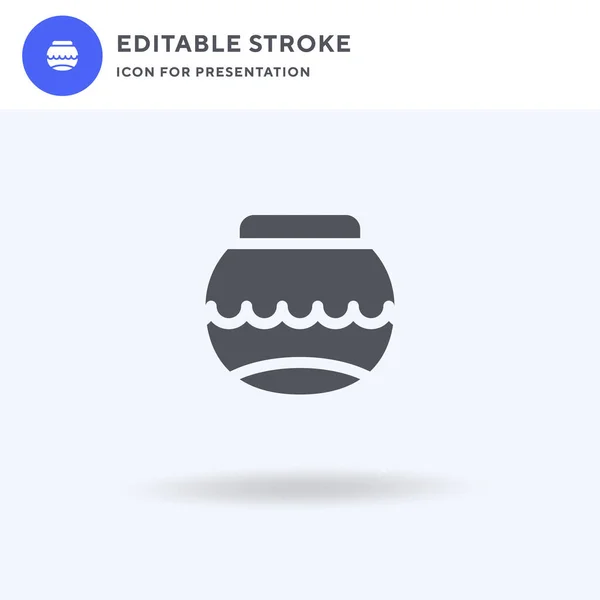 Fishbowl Icon Vector Filled Flat Sign Solid Pictogram Isolated White Stock Vector