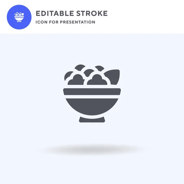 Icono Ensalada Vector Signo Plano Lleno Pictograma Sólido Aislado Blanco — Vector de stock