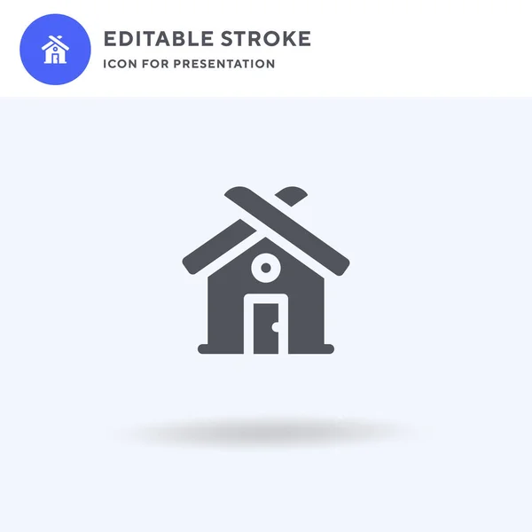 Huis Icoon Vector Gevuld Plat Teken Solide Pictogram Geïsoleerd Wit — Stockvector