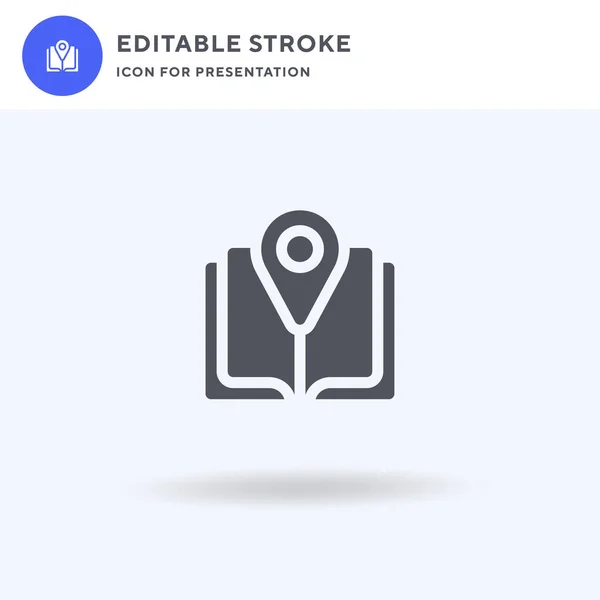Guide Book Icon Vector Full Flat Sign Solid Pictogram Isolated — 스톡 벡터