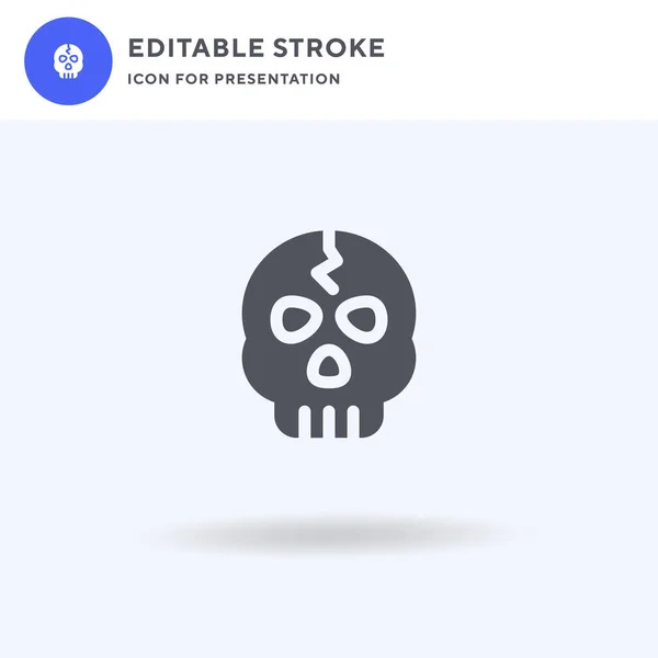 아이콘 Skull Icon Vector 흰색에 삽화를 채웠다 발표를 아이콘 — 스톡 벡터