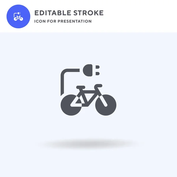 Ποδήλατο Διάνυσμα Εικονίδιο Γεμάτο Επίπεδη Πινακίδα Στερεά Εικονόγραμμα Απομονώνονται Λευκό — Διανυσματικό Αρχείο