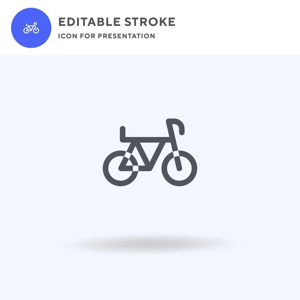 Vetor Ícone Bicicleta Sinal Plano Preenchido Pictograma Sólido Isolado Branco —  Vetores de Stock
