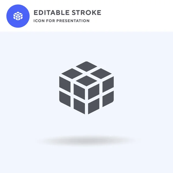 Vector Iconos Rubik Signo Plano Lleno Pictograma Sólido Aislado Blanco — Vector de stock