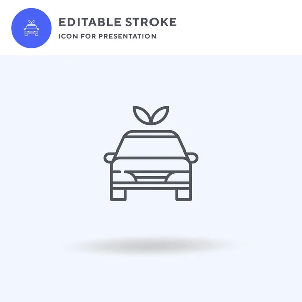 Eco Car Icon Vektor Gefülltes Flaches Schild Solides Piktogramm Isoliert — Stockvektor
