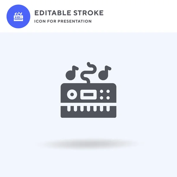 Teclado ícone vetor, sinal plano preenchido, pictograma sólido isolado em branco, ilustração do logotipo. Ícone de teclado para apresentação. —  Vetores de Stock