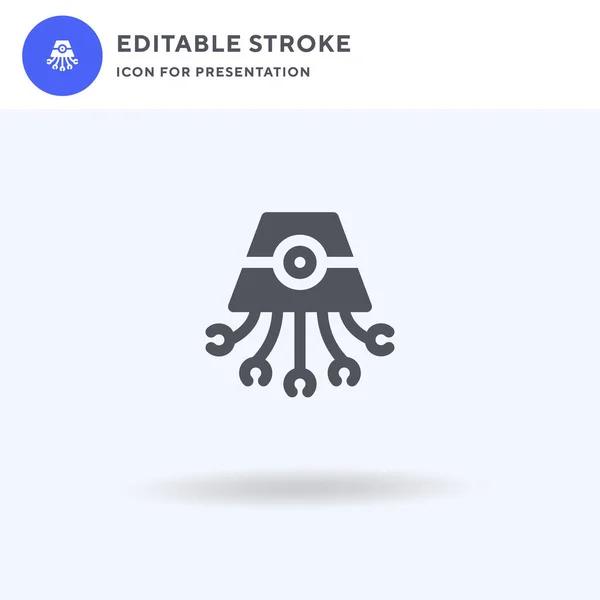 Vetor de ícone de robô, sinal plano preenchido, pictograma sólido isolado em branco, ilustração do logotipo. Ícone de robô para apresentação. —  Vetores de Stock