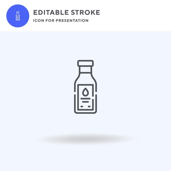 Icono Leche Vector Signo Plano Lleno Pictograma Sólido Aislado Blanco — Vector de stock