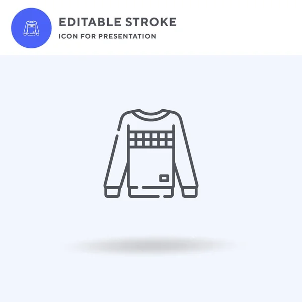 스웨터 아이콘 흰색에 그램로고 삽화를 채웠습니다 발표를 스웨터의 아이콘 — 스톡 벡터