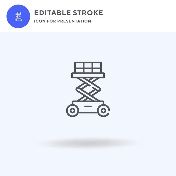 Vector Icono Scissor Lift Signo Plano Lleno Pictograma Sólido Aislado — Vector de stock