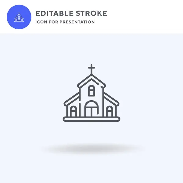 아이콘 Church Icon Vector 흰색으로 강연을 아이콘 — 스톡 벡터