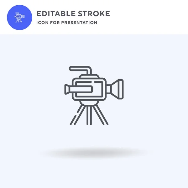 Vector de icono de cámara de vídeo, signo plano lleno, pictograma sólido aislado en blanco, ilustración del logotipo. Icono de cámara de vídeo para presentación. — Vector de stock