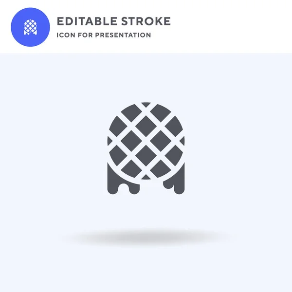 Vetor de ícone de waffle, sinal plano preenchido, pictograma sólido isolado em branco, ilustração do logotipo. Ícone de waffle para apresentação. — Vetor de Stock