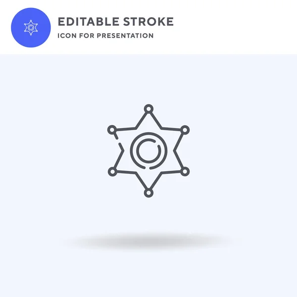 Vetor de ícone do xerife, sinal plano preenchido, pictograma sólido isolado em branco, ilustração do logotipo. Ícone do xerife para apresentação. — Vetor de Stock