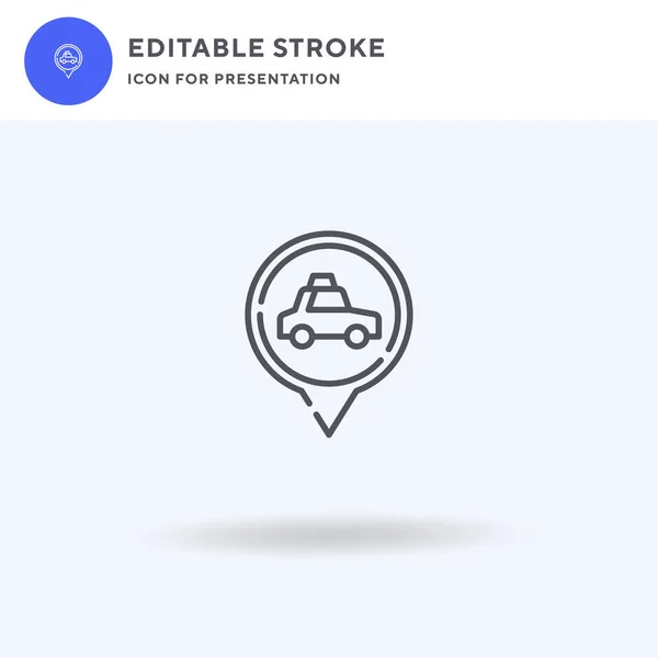 Taxi icoon vector, gevulde vlakke teken, solide pictogram geïsoleerd op wit, logo illustratie. Taxi pictogram voor presentatie. — Stockvector