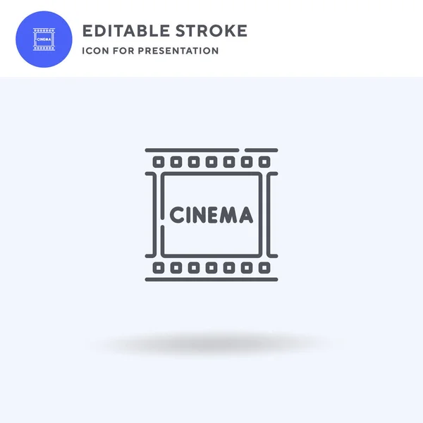 Icono de cine vector, signo plano lleno, pictograma sólido aislado en blanco, ilustración del logotipo. Icono de cine para presentación. — Vector de stock