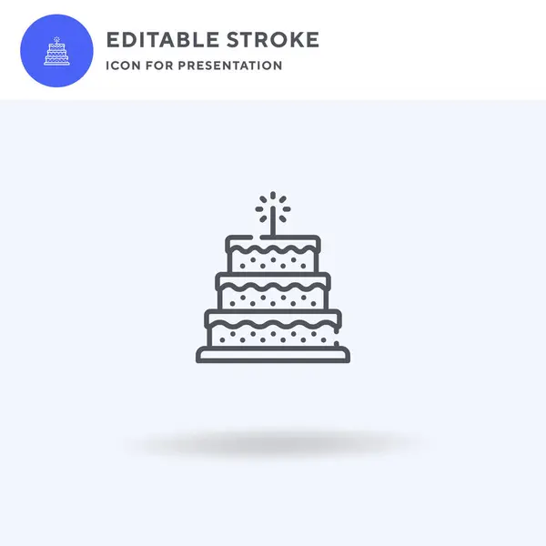Vecteur d'icône de gâteau, panneau plat rempli, pictogramme solide isolé sur blanc, illustration du logo. icône de gâteau pour la présentation. — Image vectorielle