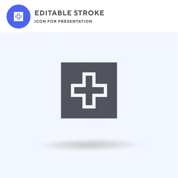 Vektor Nemocniční Ikony Vyplněný Plochý Nápis Solidní Piktogram Izolovaný Bílém — Stockový vektor