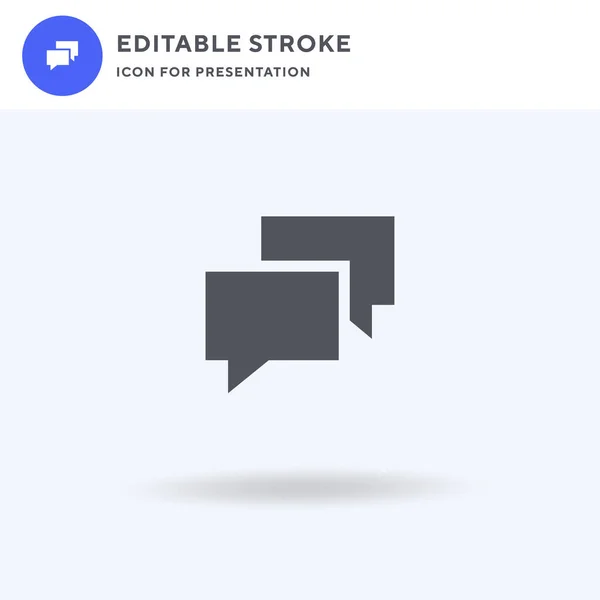 Chat Icon Vector Full Flat Sign Solid Pictogram Isolated White — 스톡 벡터