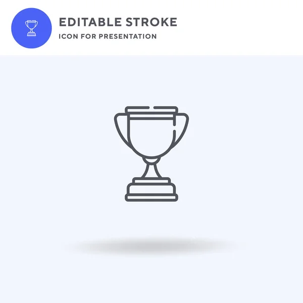 Vetor de ícone do troféu, sinal plano preenchido, pictograma sólido isolado em branco, ilustração do logotipo. Ícone do troféu para apresentação. —  Vetores de Stock