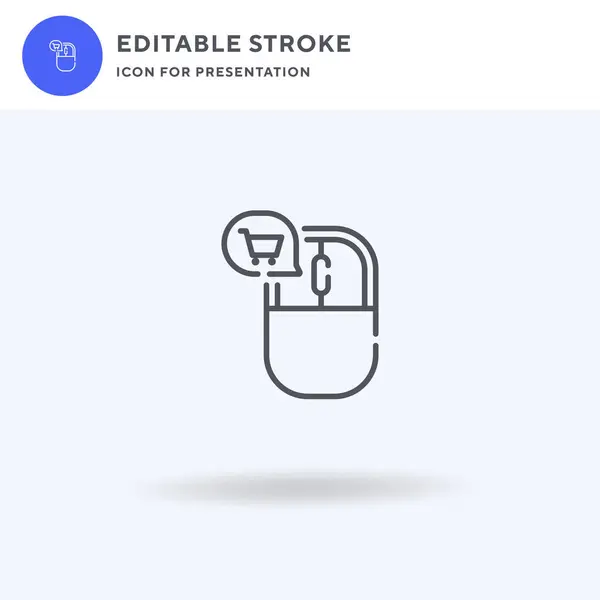 Icono de compra en línea vector, signo plano lleno, pictograma sólido aislado en blanco, ilustración del logotipo. Icono de compras online para presentación. — Vector de stock