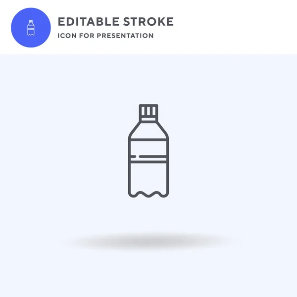 Soda Botella vector icono, lleno signo plano, pictograma sólido aislado en blanco, ilustración del logotipo. Icono de botella de soda para presentación. — Vector de stock