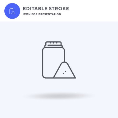Talk pudrası ikonu vektörü, düz tabela, beyaz üzerine izole edilmiş katı resim, logo illüstrasyonu. Sunum için talk pudrası simgesi.