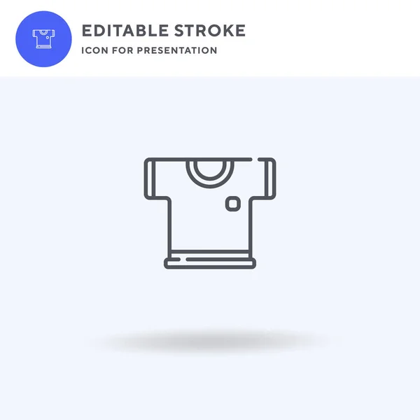 T-shirt icône vecteur, rempli signe plat, pictogramme solide isolé sur blanc, illustration du logo. T-shirt icône pour la présentation. — Image vectorielle