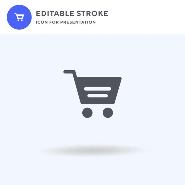 Shopping Cart icon vector, filled flat sign, solid pictogram isolated on white, logo illustration. Shopping Cart ikon untuk presentasi. - Stok Vektor