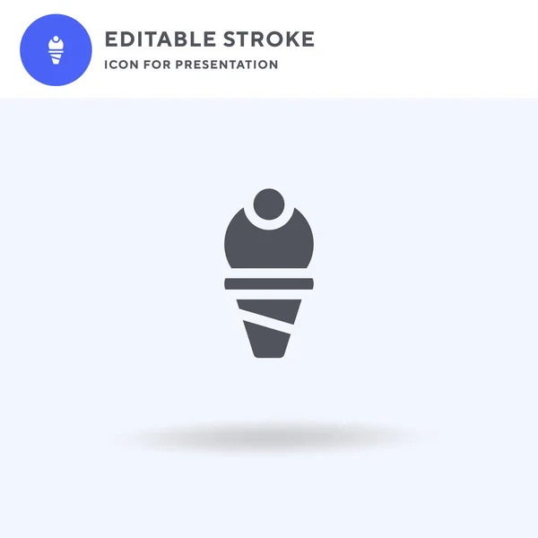 아이스 크림 아이콘 벡터 (Ice Cream icon vector) 는 흰색에 분리 된 평평 한 기호, 고체 픽 토 그램, 로고 삽화를 채웠다. 발표를 위한 아이스 크림 아이콘. — 스톡 벡터