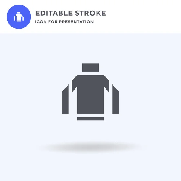 Turtleneck icon vector, filled flat sign, solid pictogram isolated on white, logo illustration. Ikon turtleneck untuk presentasi. - Stok Vektor