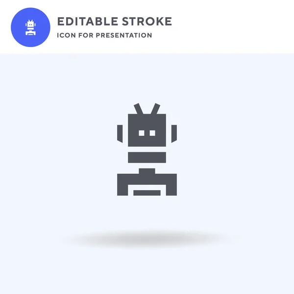 Vettore icona robot, segno piatto riempito, pittogramma solido isolato su bianco, illustrazione logo. Icona robot per la presentazione. — Vettoriale Stock