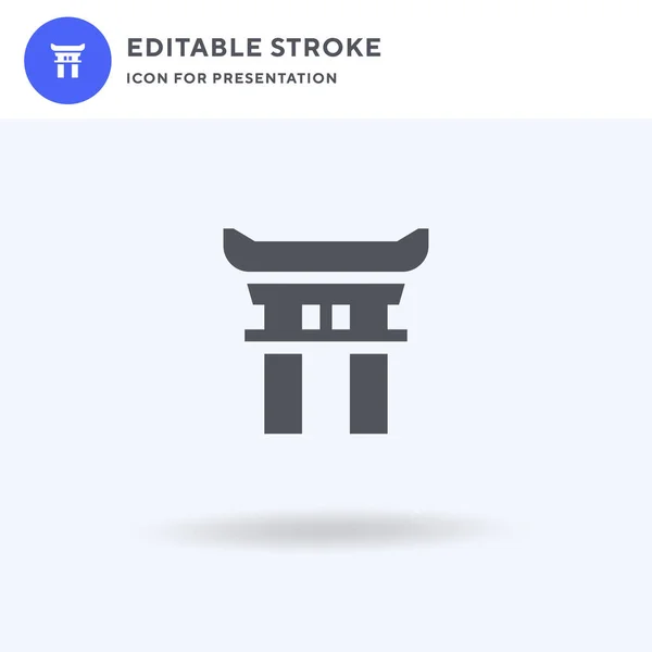 Ikona Torii Gate vektor, vyplněné ploché znamení, pevný piktogram izolovaný na bílém, logo ilustrace. Ikona Torii Gate pro prezentaci. — Stockový vektor