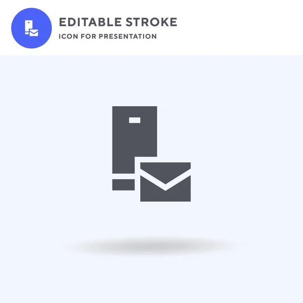 Vetor de ícone de e-mail, sinal plano preenchido, pictograma sólido isolado em branco, ilustração do logotipo. Ícone de email para apresentação. — Vetor de Stock