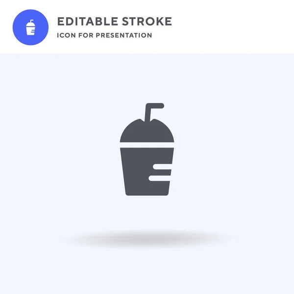 Frappe vetor ícone, sinal plano preenchido, pictograma sólido isolado em branco, ilustração do logotipo. Ícone de Frappe para apresentação . — Vetor de Stock