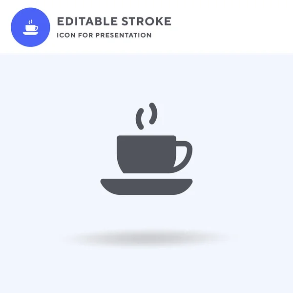 Coffee Cup Icon Vektor Gefülltes Flaches Schild Solides Piktogramm Auf — Stockvektor