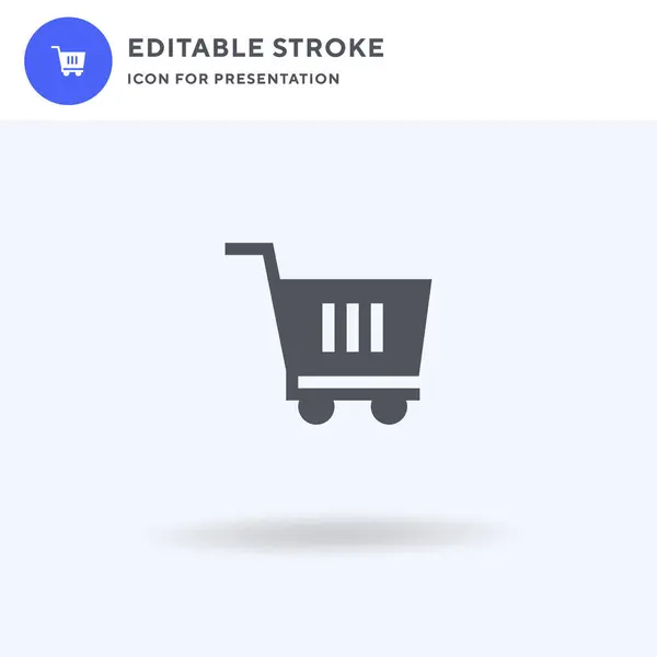 Cart icon vector, full flat sign, solid pictogram isolated on white, logo illustration. 프레젠테이션용 카드 아이콘. — 스톡 벡터