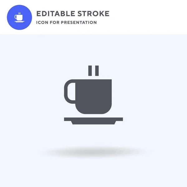 Kaffee-Icon-Vektor, gefülltes flaches Schild, solides Piktogramm auf weiß isoliert, Logoabbildung. Kaffee-Ikone zur Präsentation. — Stockvektor
