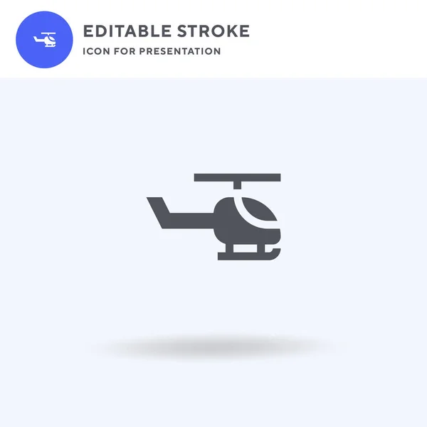 Vetor de ícone de helicóptero, sinal plano preenchido, pictograma sólido isolado em branco, ilustração do logotipo. Ícone de helicóptero para apresentação. — Vetor de Stock