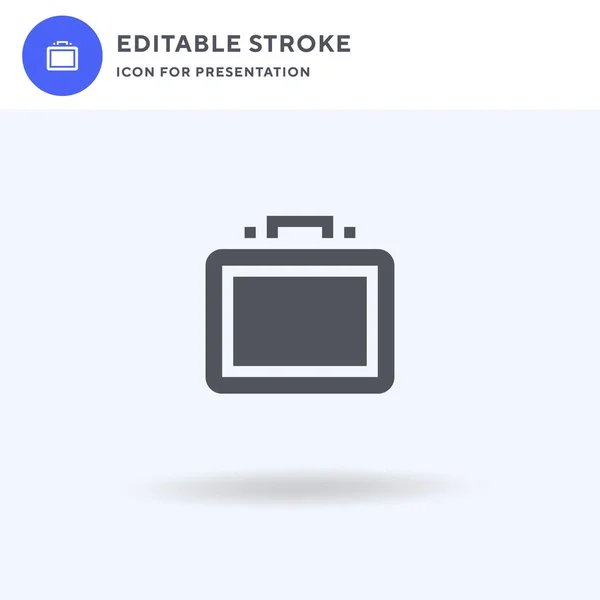 Suitcase icon vector, full flat sign, solid pictogram isolated on white, logo illustration. 발표를 위한 수 케이스 아이콘. — 스톡 벡터