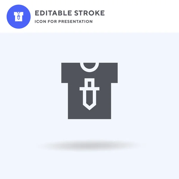 T-Shirt-Icon-Vektor, gefülltes flaches Schild, solides Piktogramm auf weiß isoliert, Logoabbildung. T-Shirt-Symbol zur Präsentation. — Stockvektor