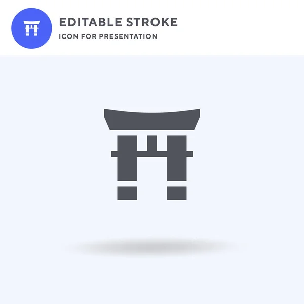 Vector de iconos de Torii Gate, signo plano lleno, pictograma sólido aislado en blanco, ilustración del logotipo. Icono de Torii Gate para presentación . — Vector de stock