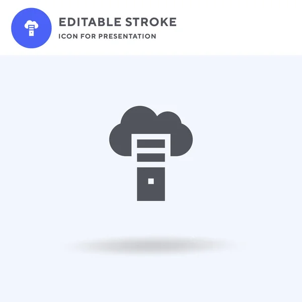 Cloud Hosting icoon vector, gevuld plat teken, solide pictogram geïsoleerd op wit, logo illustratie. Cloud Hosting icoon voor presentatie. — Stockvector