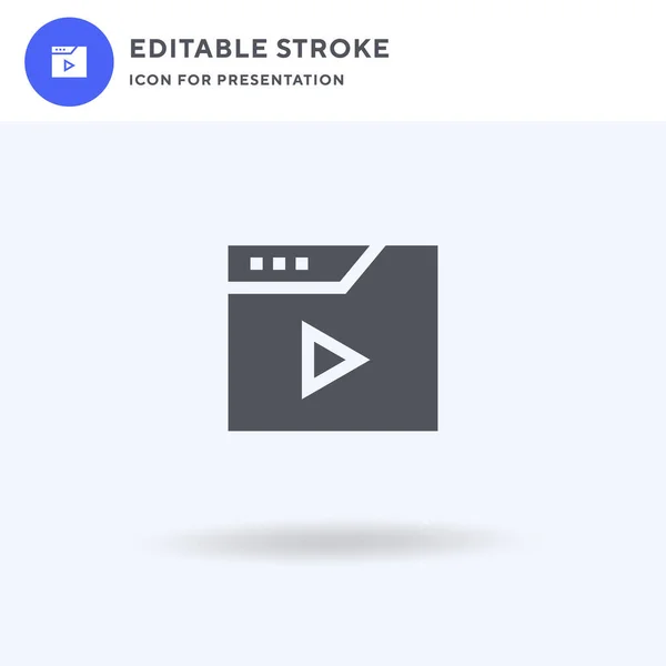 Streaming vetor ícone, sinal plano preenchido, pictograma sólido isolado em branco, ilustração do logotipo. Ícone de streaming para apresentação . — Vetor de Stock