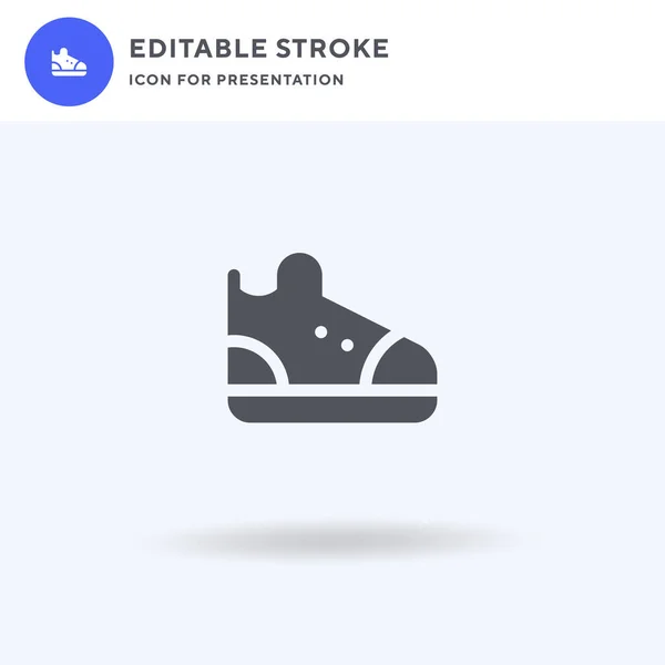Вектор значка взуття, заповнений плоский знак, тверда піктограма ізольована на білому фоні, ілюстрація логотипу. Піктограма взуття для презентації . — стоковий вектор