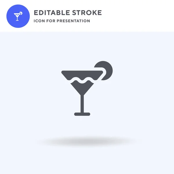Cocktail-Icon-Vektor, gefülltes flaches Schild, solides Piktogramm auf weiß isoliert, Logoabbildung. Cocktail-Ikone zur Präsentation. — Stockvektor
