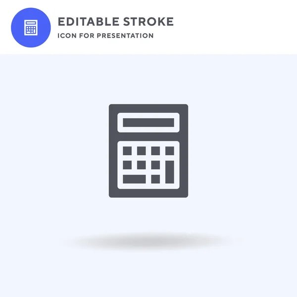 Vetor de ícone da calculadora, sinal plano preenchido, pictograma sólido isolado em branco, ilustração do logotipo. Ícone de calculadora para apresentação. — Vetor de Stock