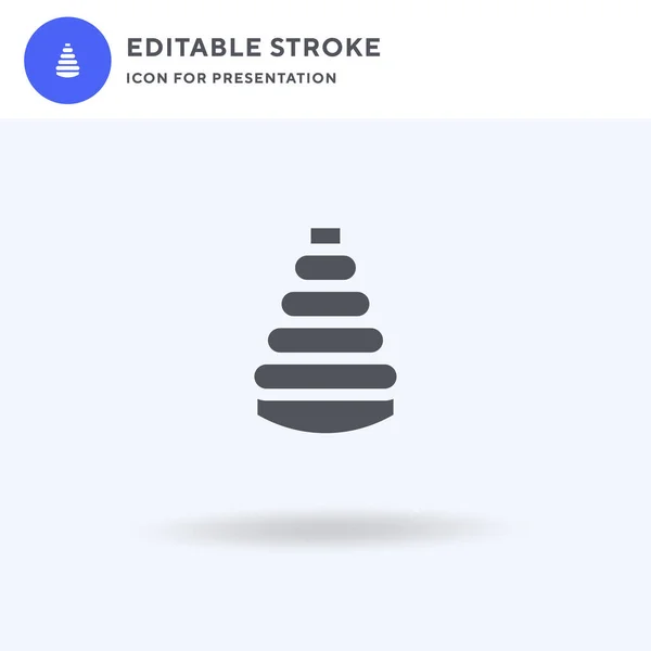 Pyramidale icoon vector, gevulde vlakke teken, solide pictogram geïsoleerd op wit, logo illustratie. Pyramidaal pictogram voor presentatie. — Stockvector