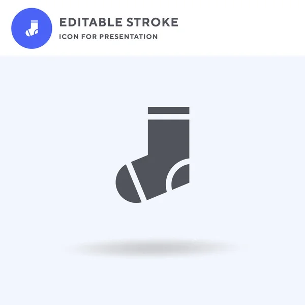 Sock icon vector, segno piatto pieno, pittogramma solido isolato su bianco, illustrazione logo. icona Sock per la presentazione. — Vettoriale Stock