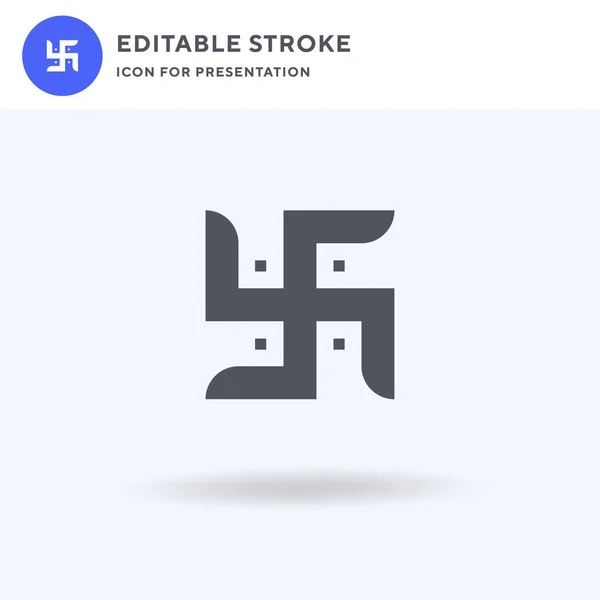 Swastika icône vecteur, rempli signe plat, pictogramme solide isolé sur blanc, illustration du logo. Icône Swastika pour la présentation. — Image vectorielle
